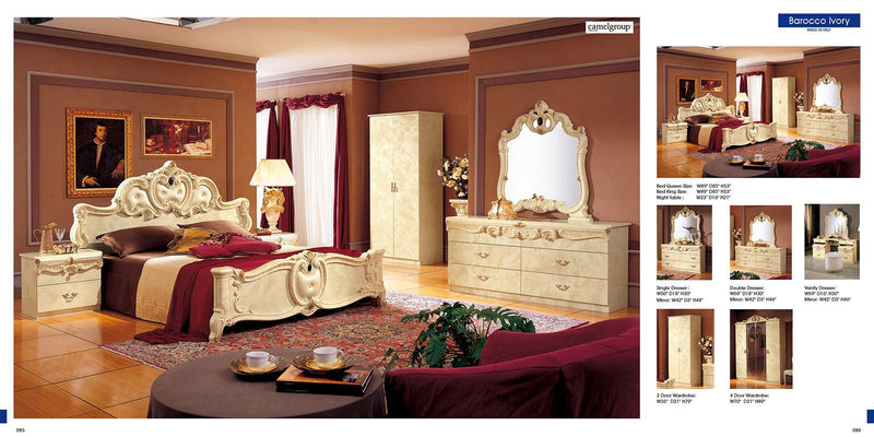 ESF Furniture Barocco Vanity Dresser in Ivory