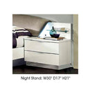 ESF Furniture Onda 2 Drawer Nightstand in White