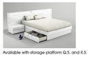 ESF Furniture Sara Queen Platform with Storage Bed in White