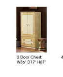 ESF Furniture Aida 2 Door Wardrobe in Ivory w/ Gold