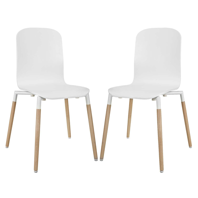 Stack Dining Chairs Wood Set of 2 image