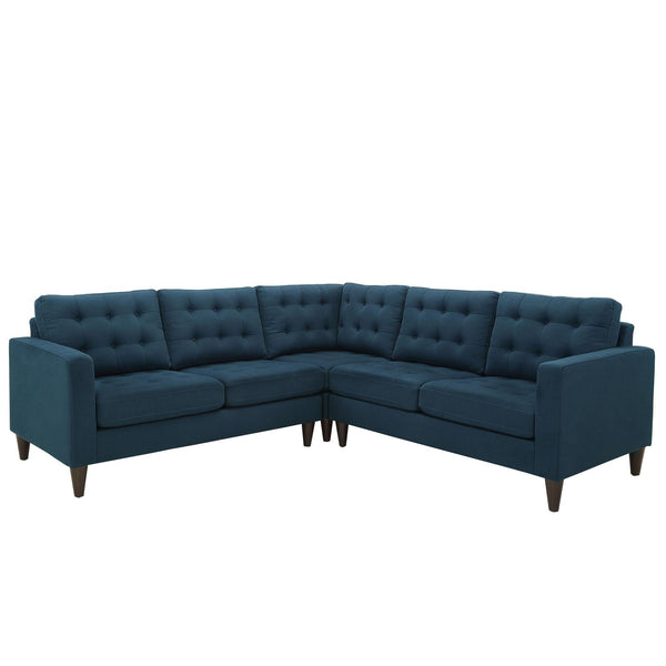 Empress 3 Piece Upholstered Fabric Sectional Sofa Set image
