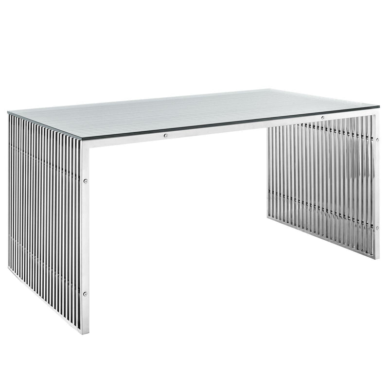 Gridiron Stainless Steel Rectangle Dining Table image