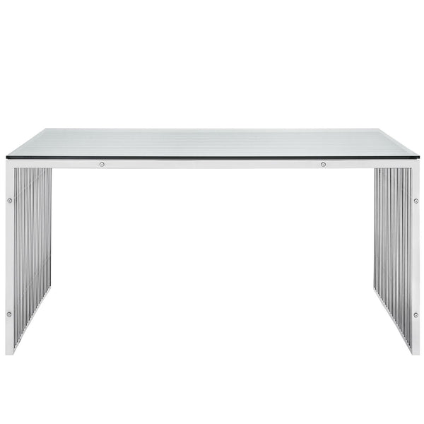 Gridiron Stainless Steel Rectangle Dining Table
