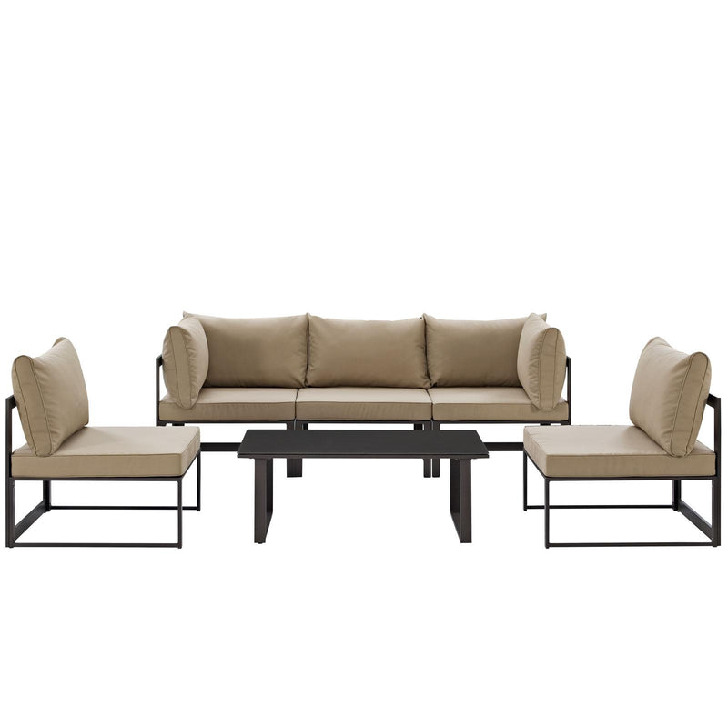 Fortuna 6 Piece Outdoor Patio Sectional Sofa Set