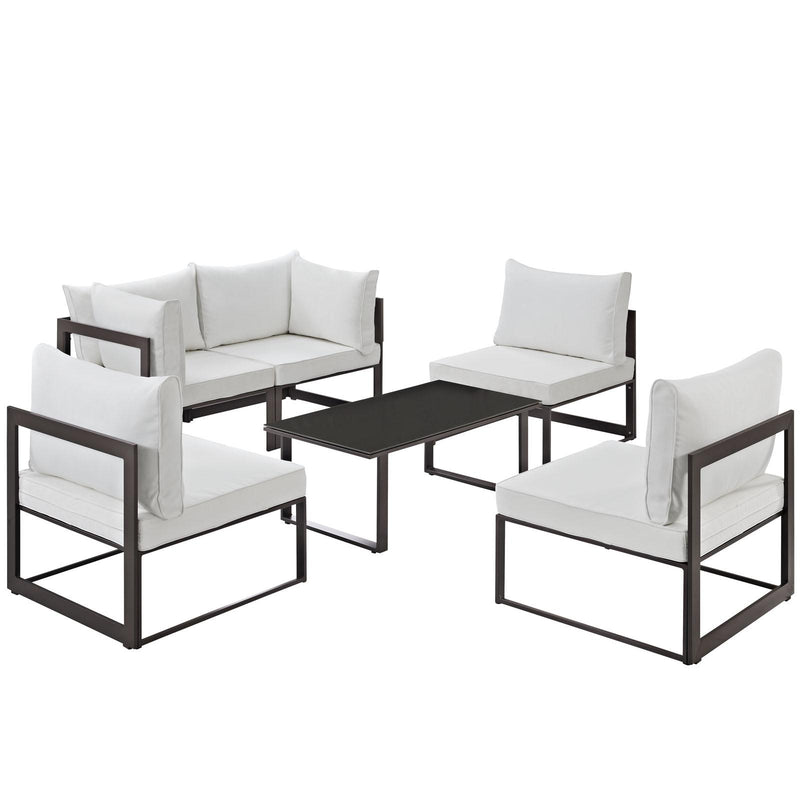 Fortuna 6 Piece Outdoor Patio Sectional Sofa Set