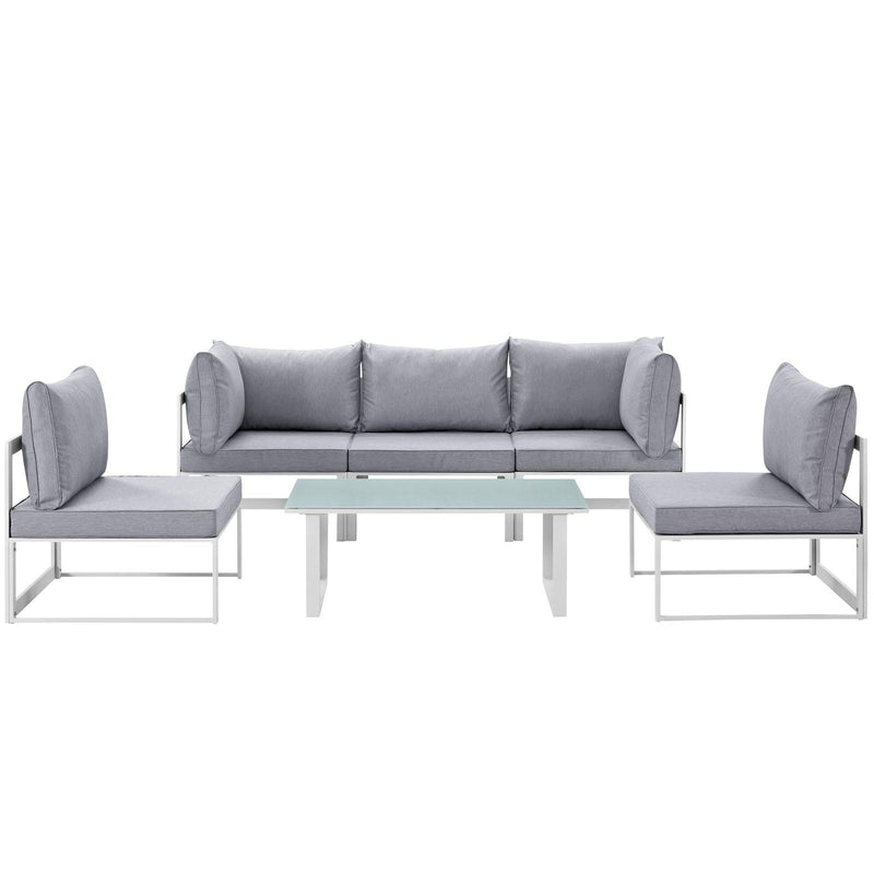 Fortuna 6 Piece Outdoor Patio Sectional Sofa Set