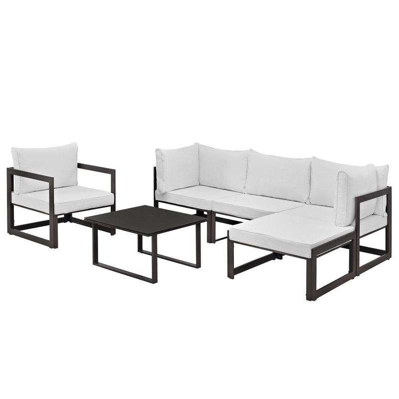 Fortuna 6 Piece Outdoor Patio Sectional Sofa Set