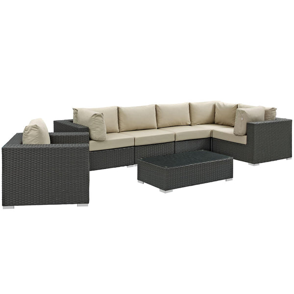 Sojourn 7 Piece Outdoor Patio Sunbrella� Sectional Set image