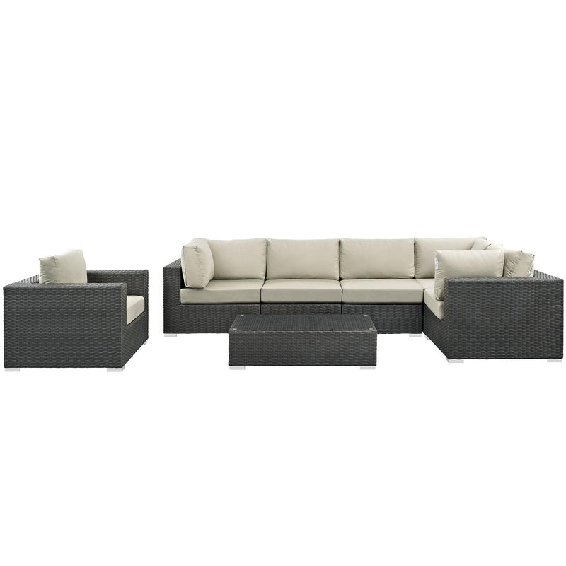 Sojourn 7 Piece Outdoor Patio Sunbrella� Sectional Set