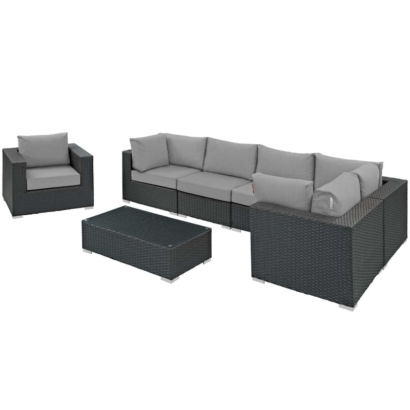 Sojourn 7 Piece Outdoor Patio Sunbrella� Sectional Set