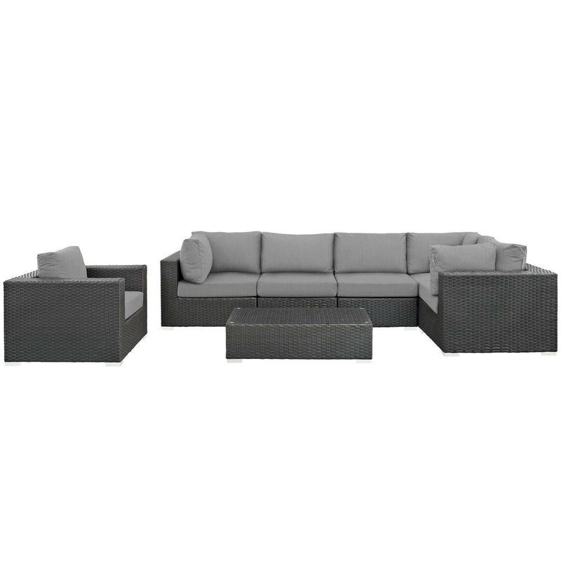 Sojourn 7 Piece Outdoor Patio Sunbrella� Sectional Set