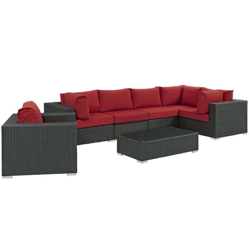 Sojourn 7 Piece Outdoor Patio Sunbrella� Sectional Set