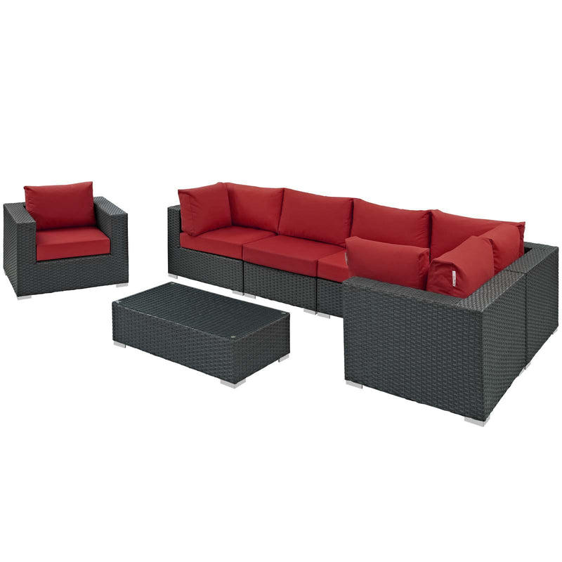 Sojourn 7 Piece Outdoor Patio Sunbrella� Sectional Set