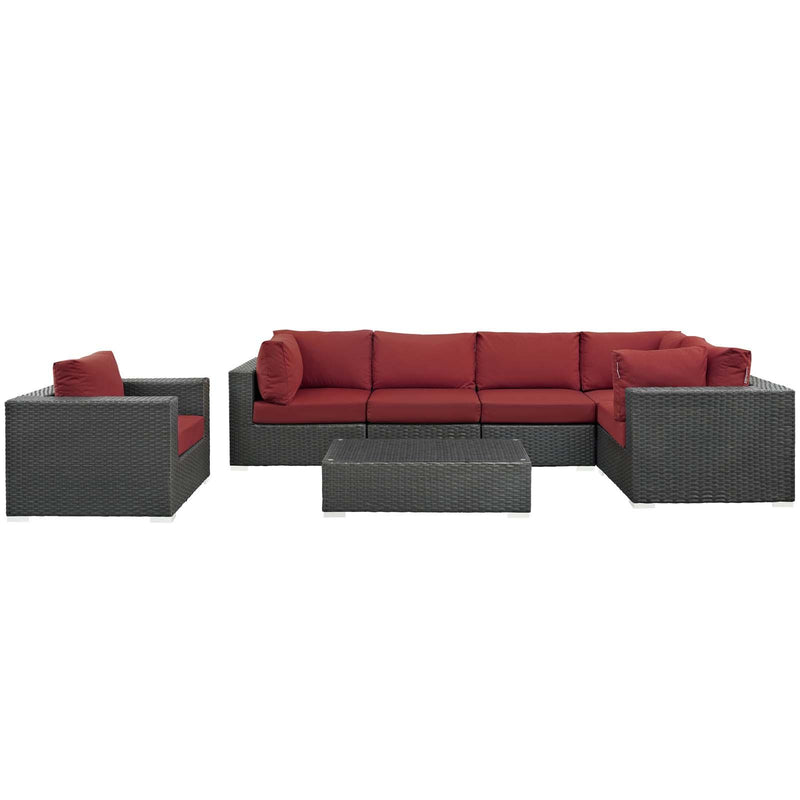 Sojourn 7 Piece Outdoor Patio Sunbrella� Sectional Set