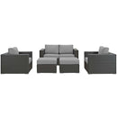 Sojourn 5 Piece Outdoor Patio Sunbrella� Sectional Set