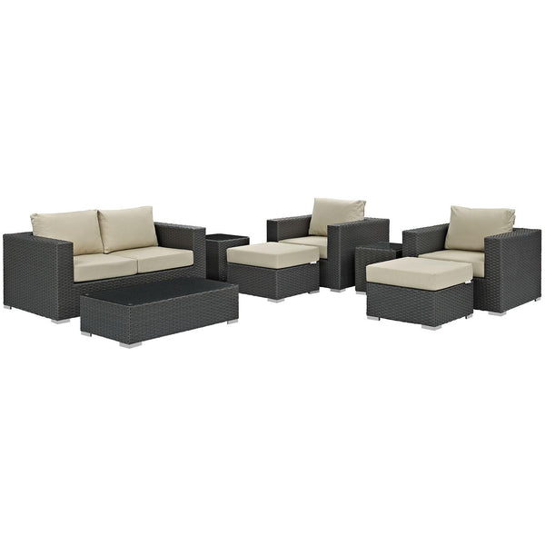 Sojourn 8 Piece Outdoor Patio Sunbrella� Sectional Set image