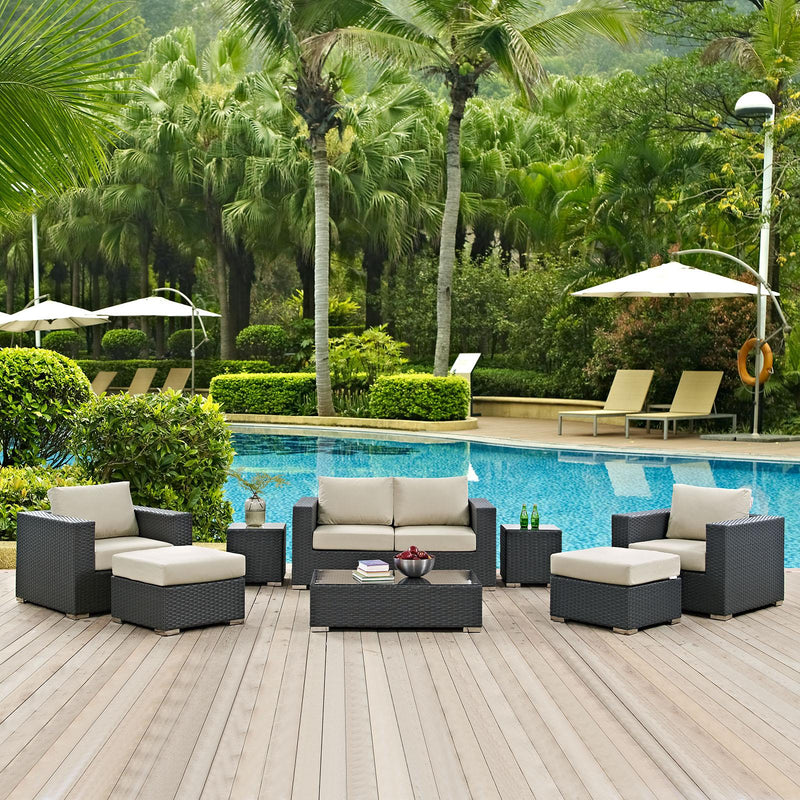 Sojourn 8 Piece Outdoor Patio Sunbrella� Sectional Set