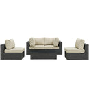 Sojourn 5 Piece Outdoor Patio Sunbrella� Sectional Set