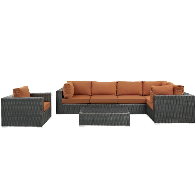 Sojourn 7 Piece Outdoor Patio Sunbrella� Sectional Set