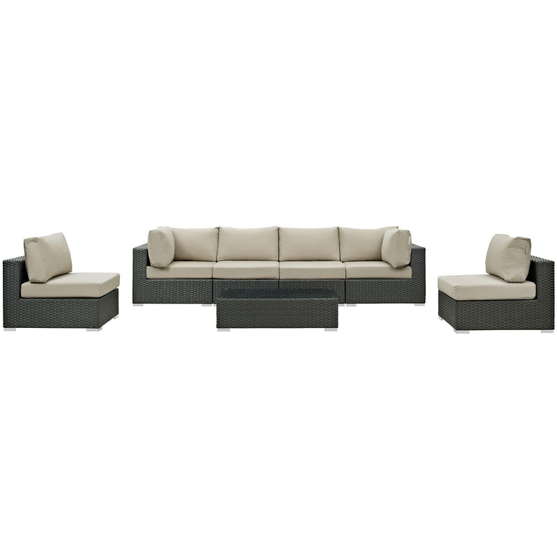 Sojourn 7 Piece Outdoor Patio Sunbrella� Sectional Set