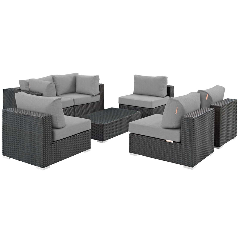 Sojourn 7 Piece Outdoor Patio Sunbrella� Sectional Set