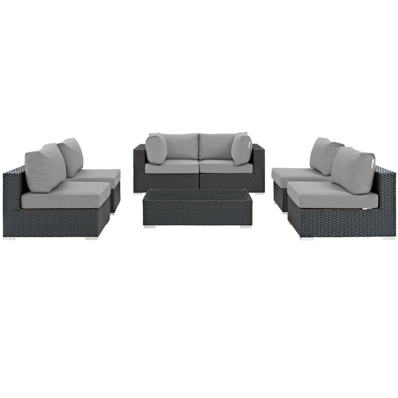 Sojourn 7 Piece Outdoor Patio Sunbrella� Sectional Set