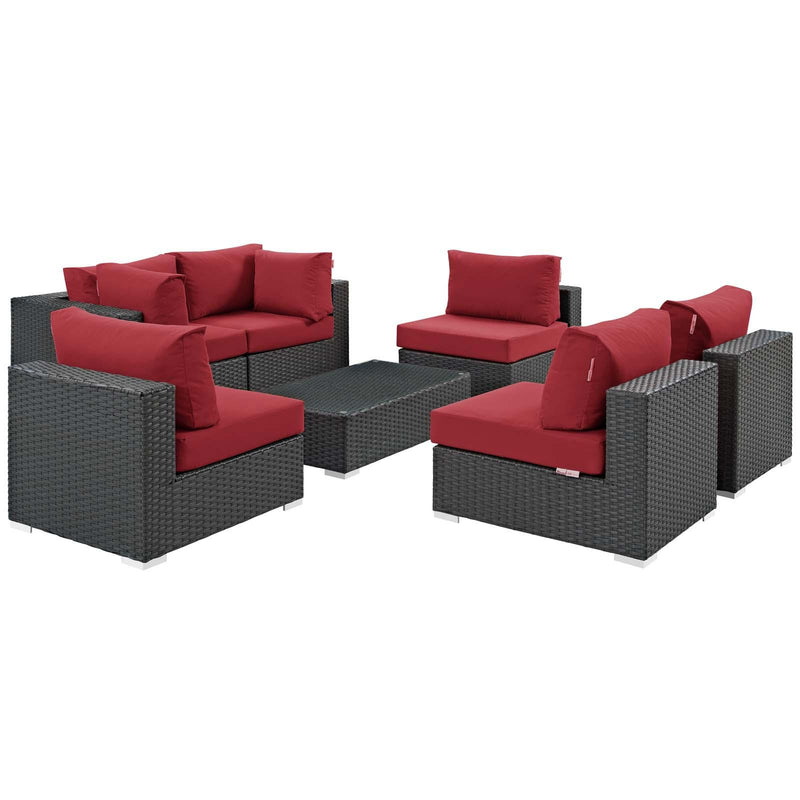 Sojourn 7 Piece Outdoor Patio Sunbrella� Sectional Set