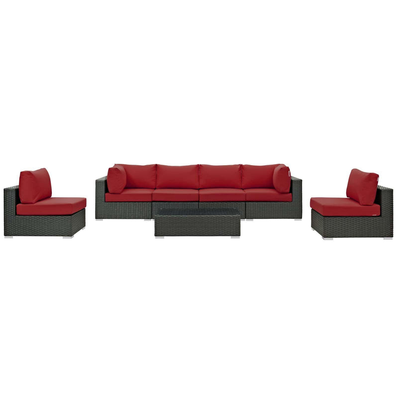 Sojourn 7 Piece Outdoor Patio Sunbrella� Sectional Set