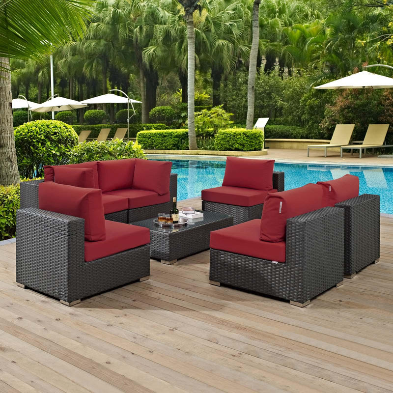 Sojourn 7 Piece Outdoor Patio Sunbrella� Sectional Set