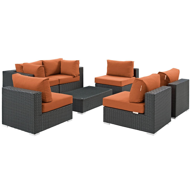 Sojourn 7 Piece Outdoor Patio Sunbrella� Sectional Set