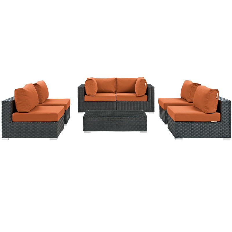 Sojourn 7 Piece Outdoor Patio Sunbrella� Sectional Set