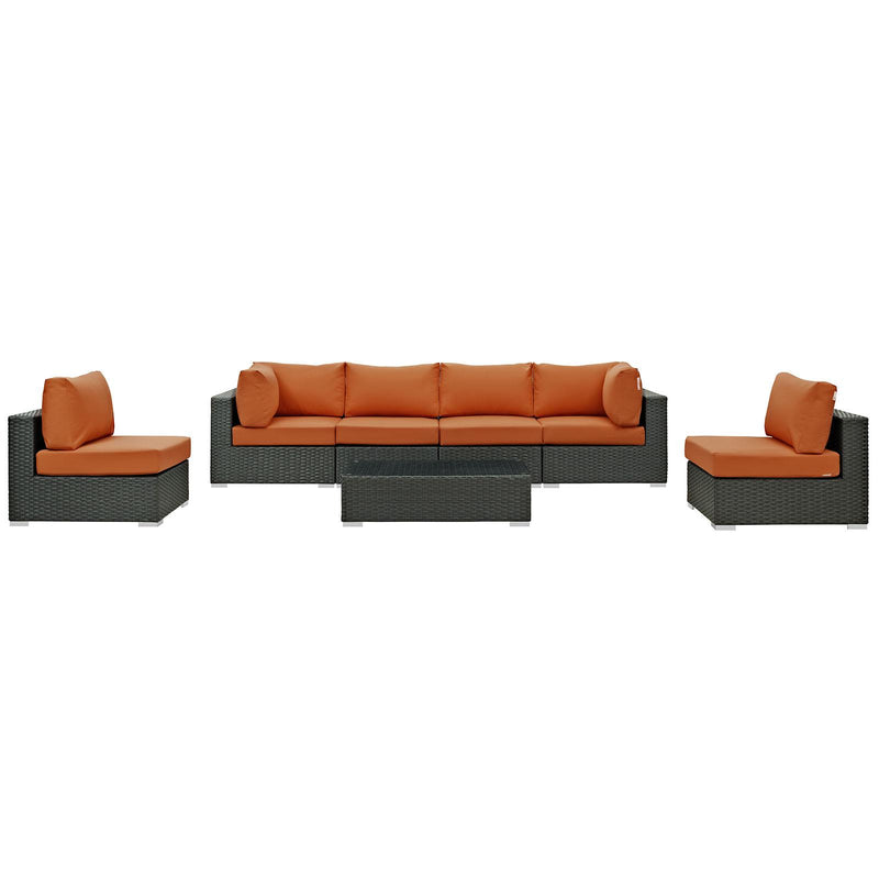 Sojourn 7 Piece Outdoor Patio Sunbrella� Sectional Set