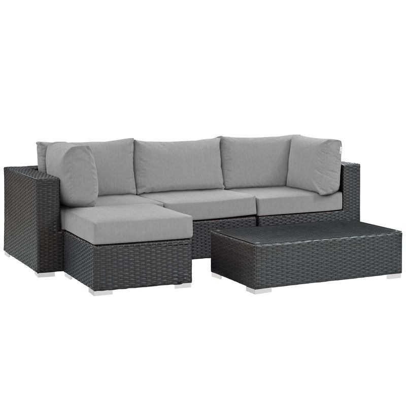Sojourn 5 Piece Outdoor Patio Sunbrella� Sectional Set