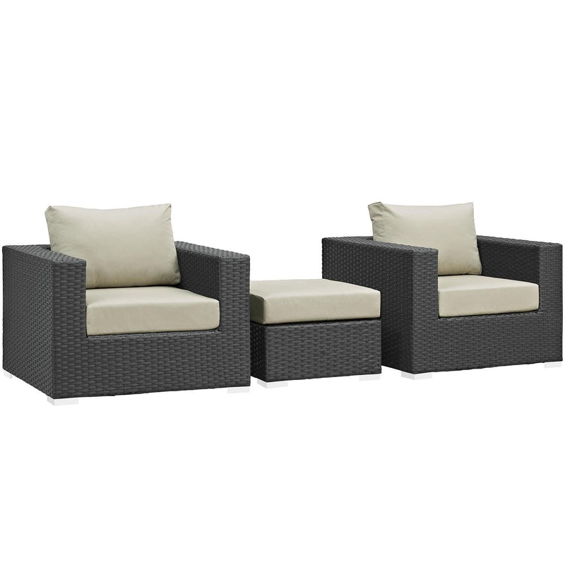 Sojourn 3 Piece Outdoor Patio Sunbrella� Sectional Set