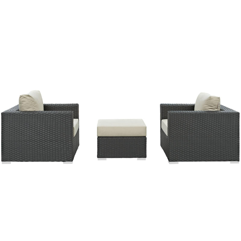 Sojourn 3 Piece Outdoor Patio Sunbrella� Sectional Set