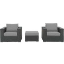 Sojourn 3 Piece Outdoor Patio Sunbrella� Sectional Set