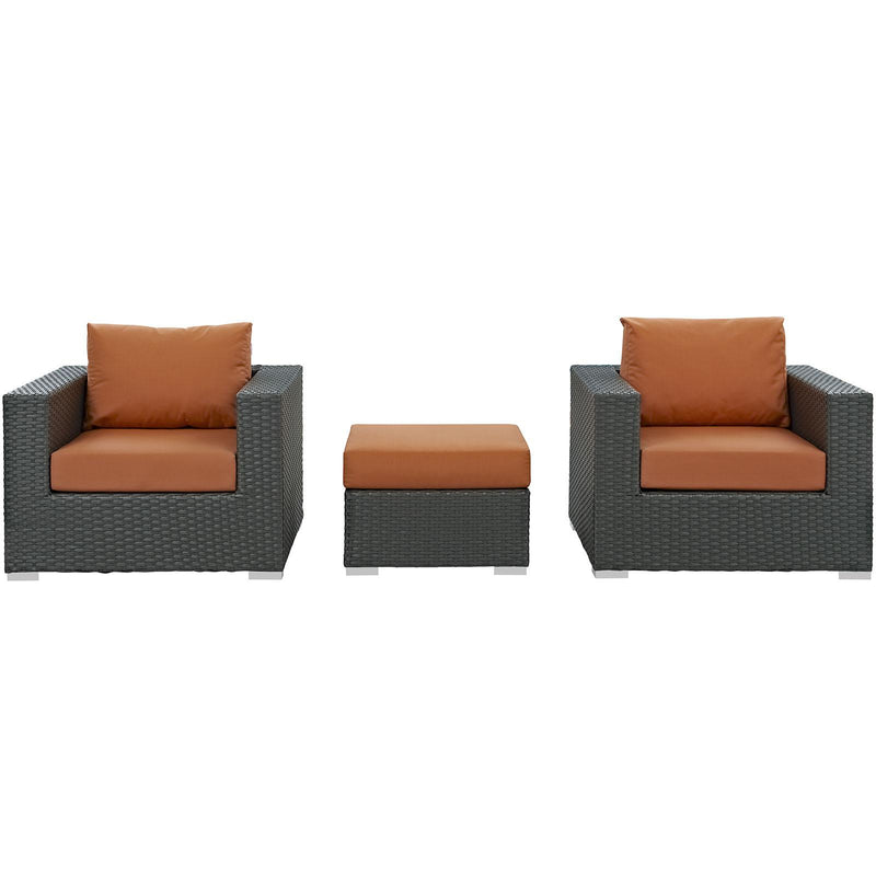 Sojourn 3 Piece Outdoor Patio Sunbrella� Sectional Set