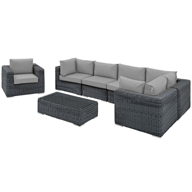 Summon 7 Piece Outdoor Patio Sunbrella� Sectional Set