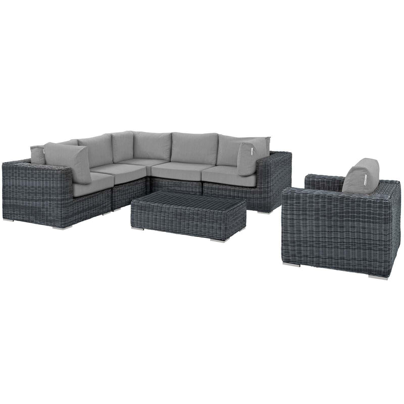 Summon 7 Piece Outdoor Patio Sunbrella� Sectional Set