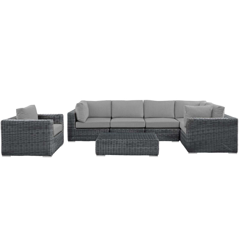 Summon 7 Piece Outdoor Patio Sunbrella� Sectional Set