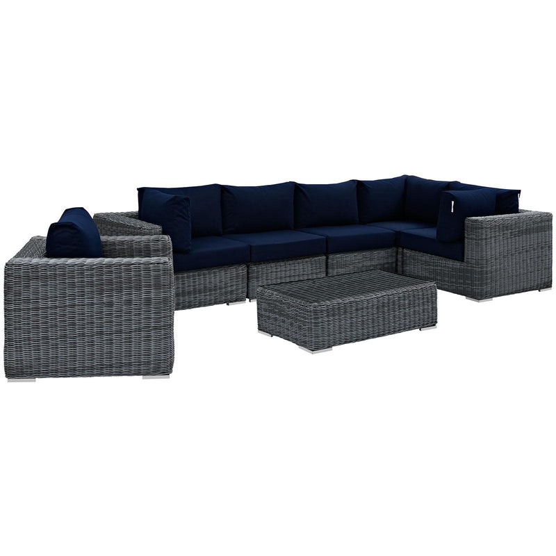 Summon 7 Piece Outdoor Patio Sunbrella� Sectional Set