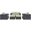 Summon 5 Piece Outdoor Patio Sunbrella� Sectional Set