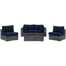 Summon 5 Piece Outdoor Patio Sunbrella� Sectional Set