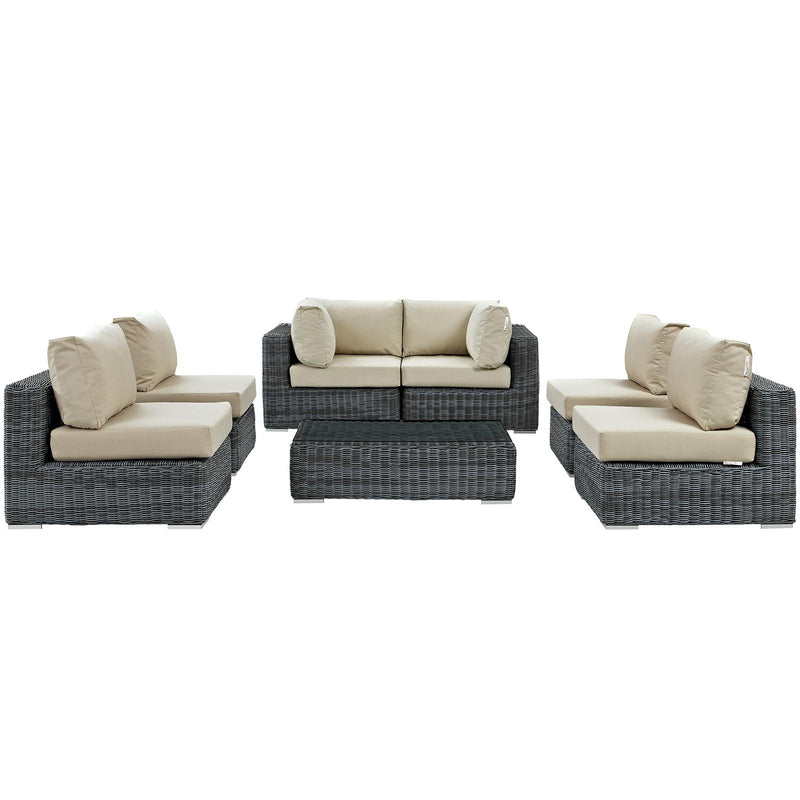 Summon 7 Piece Outdoor Patio Sunbrella� Sectional Set