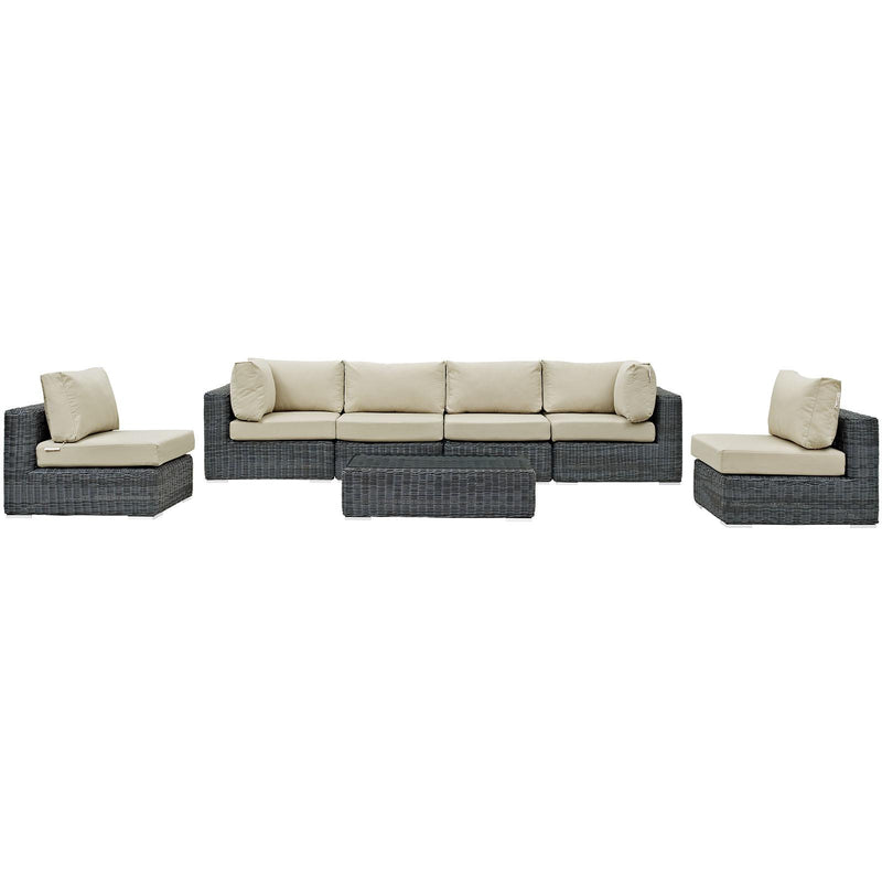 Summon 7 Piece Outdoor Patio Sunbrella� Sectional Set