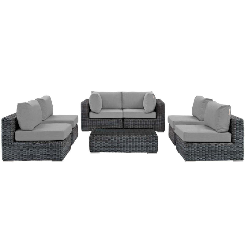 Summon 7 Piece Outdoor Patio Sunbrella� Sectional Set