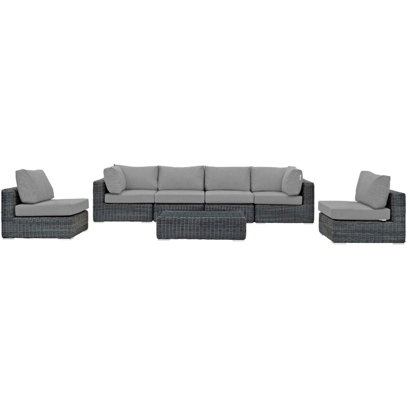 Summon 7 Piece Outdoor Patio Sunbrella� Sectional Set