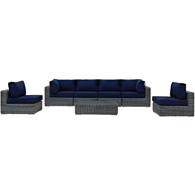 Summon 7 Piece Outdoor Patio Sunbrella� Sectional Set