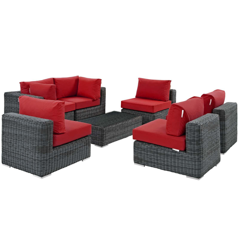 Summon 7 Piece Outdoor Patio Sunbrella� Sectional Set